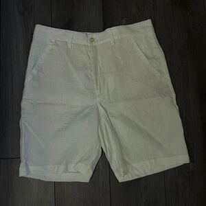 Zara Men's White Flat Front Shorts